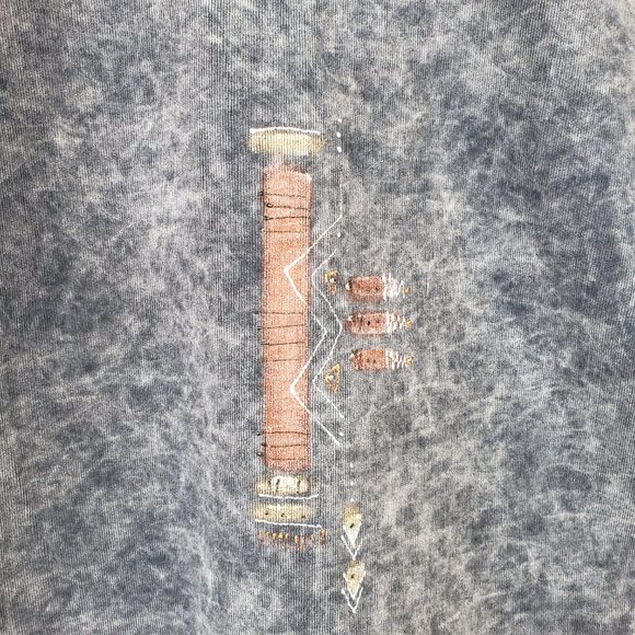 Phoenix Conexion Wearable Art Hand Painted Gray Corduroy Hooded Jacket. Size S - Picture 7 of 9